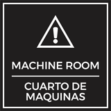 Signs ByLITA Square Machine Room Door or Wall Sign | Spanish Bilingual Warehouse and Factory Health and Safety Signs