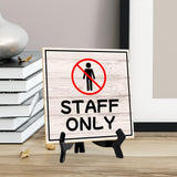 Staff Only 5"x 5" Square Table Sign With Acrylic Easel | Home & Office Decor