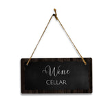 Wine Cellar 5x10 Hanging Plus Wall or Door Sign | Rustic Twine | Range of Vibrant Decor Styles | Room Signs For Home and Business