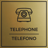 Signs ByLITA Square Telephone Door or Wall Sign | Spanish Bilingual Office Business Signs