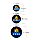 Circle Plus Sun Neon Graphic Style Wall or Door Sign | Live Streamer Gaming Themed Decoration