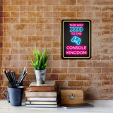 Portrait Round Plus This Way to the Console Kingdom (Right Arrow) Wall or Door Sign | Easy Installation | Gaming | Home Decor