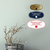 Signs ByLITA Victorian Packages and Mail here | Durable Plastic | Easy Installation | Elegant Design Wall or Door Sign