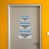 Classic Framed Plus Restroom Is Reserved For Customers Only Door or Wall Sign | Warning Signage