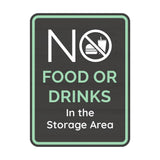 Portrait Round Plus No Food or Drinks In the Storage Area Wall or Door Sign | General Kitchen and Food-related