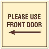 Signs ByLITA Square Please Use Front Door Left Sign - Easy Installation | Durable Material