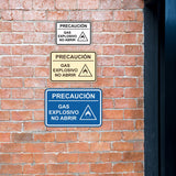 Signs ByLITA Classic Framed Precaución Gas Explosivo - No Abrir Door or Wall Sign Easy Installation | Health And Safety | Building And Hospitality