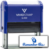 Vivid Stamp Remember This: Self-Inking Rubber Stamps Teachers And Schools | Motivational Stamps For Children | Re-inkable Ink Pad