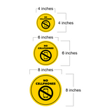 Circle Plus No Cell Phones Wall or Door Sign | Easy Installation | Office & School Warning Signage