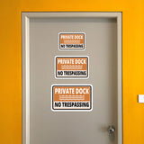 Classic Framed Plus Private Dock No Trespassing Wall or Door Sign | Marina Quayside Warning Signage