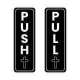 Signs ByLITA Vertical Push and Pull Door Signs (Church Crosses) Door Sign