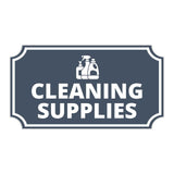 Notched Standard Cleaning Supplies Wall or Door Sign | Facilities and Rooms Sign