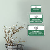 Classic Framed Plus Packing Area Wall or Door Sign | Bilingual Spanish and English Workplace Safety Signage