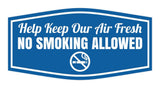 Signs ByLITA Fancy Help Keep Our Air Fresh: No Smoking Allowed Easy Installation | Durable Construction | Barbers | Grooming and Styling | Hair Wall or Door Sign