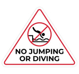Triangle Danger 'No Jumping Or Diving' Wall or Door Sign