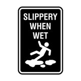 Signs ByLITA Portrait Round Slippery When Wet Wall or Door Sign