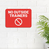 Classic Framed Plus No Outside Trainers Door or Wall Sign | Gym Etiquette