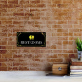 Restrooms 5x10 Hanging Plus Wall or Door Sign | Home & Office Decor