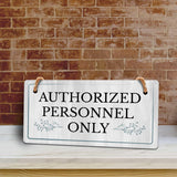 Access & Entry Control | Rustic White Wood 5 x 10" Hanging Signs