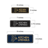 Signs ByLITA Standard Kitchen Utensils Door or Wall Sign Easy Installation | Durable Construction | Kitchen Essentials | Hygiene | AirBnB Signs