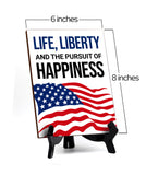 Patriotic Home & Office Decor Table Sign with Acrylic Stand (6x8“)