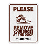 Portrait Round Plus Please Remove Your Shoes At The Door Thank You Wall or Door Sign | Public Notice Signs