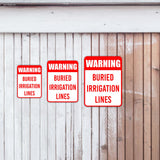 Portrait Round Plus Warning Buried Irrigation Lines Wall or Door Sign | Farm/Barn Warning Signage