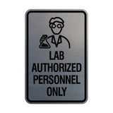 Portrait Round Lab Authorized Personnel Only Wall or Door Sign