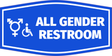 Fancy Plus All Gender Restroom Wall or Door Sign Easy Installation | Business & Public Bathroom Signs