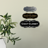 Designer Coat Closet Wall or Door Sign