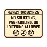 Signs ByLITA Classic Framed Respect Our Business: No Soliciting, Panhandling, or Loitering Allowed Wall or Door Sign (Multipacks)