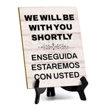 Front Desk Bilingua English and Spanishl Table Signs with Acrylic Stands (6x8“)