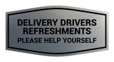 Signs ByLITA Fancy Delivery Drivers Refreshments Please Help Yourself Wall or Door Sign