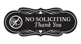 Designer No Soliciting Thank You (Doorbell) Wall or Door Sign