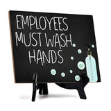 Signs ByLITA Employees Must Wash Hands, Hygiene Table Sign, 6" x 8"