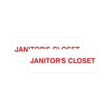 Basic Janitor's Closet Door/Wall Sign (Multipack)