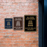 Signs ByLITA Portrait Round All Food Containers Must Be Labelled and Dated Door or Wall Sign Durable ABS Plastic | Laser Engraved | Easy Installation | Kitchen | Hygiene