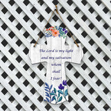 The Lord is my light and my salvation—whom shall I fear? Cross Hanging Sign | Rustic Twine | Inspiring Religious Bible Decor