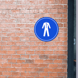 Circle Plus Overalls Required Wall or Door Sign | Easy Installation | Health & Safety Signage