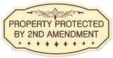Signs ByLITA Victorian Property Protected By 2nd Amendment Sign - Easy Installation | Durable Wall or Door Sign