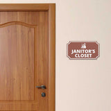 Notched Standard Janitor's Closet Wall or Door Sign | Facilities and Rooms Sign