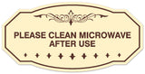 Signs ByLITA Victorian Please Clean Microwave After Use Wall or Door Sign - Laser-Engraved Lettering | Durable ABS Plastic | Vibrant Colors | Powerful Foam Tape