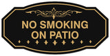 Signs ByLITA Victorian No Smoking on Patio Sign - Laser-Engraved Lettering | Durable ABS Plastic | Vibrant Colors | Powerful Foam Tape Wall or Door Sign