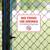 Classic Framed Plus No Food or Drinks In Children’s Play Area Door or Wall Sign | Child Safety Business Signs