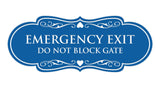 Signs ByLITA Designer Emergency Exit Do Not Block Gate Wall or Door Sign