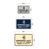 Signs ByLITA Classic Framed Emergency Exit Follow the Green Signs to Safety Wall or Door Sign