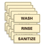 All Quality Standard WASH RINSE SANITIZE Set of 3 Bay Sink Signs - Restaurant & Commercial Kitchen Sink Signs - Easy to Install