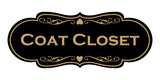 Designer Coat Closet Wall or Door Sign