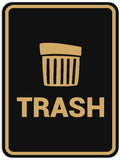 Signs ByLITA Portrait Round Trash Sign - Laser-Engraved Lettering | Durable ABS Plastic | Vibrant Colors | Powerful Foam Tape