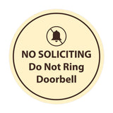 Circle No Soliciting Do Not Ring Doorbell Wall or Door Sign